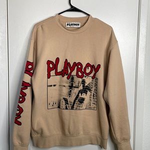 Tan Playboy crew neck
